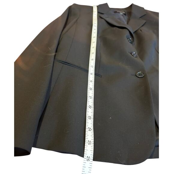 TALBOTS Black 3 Button Corpcore Wool Stretch Business Casual Blazer Size 10 - Picture 7 of 7